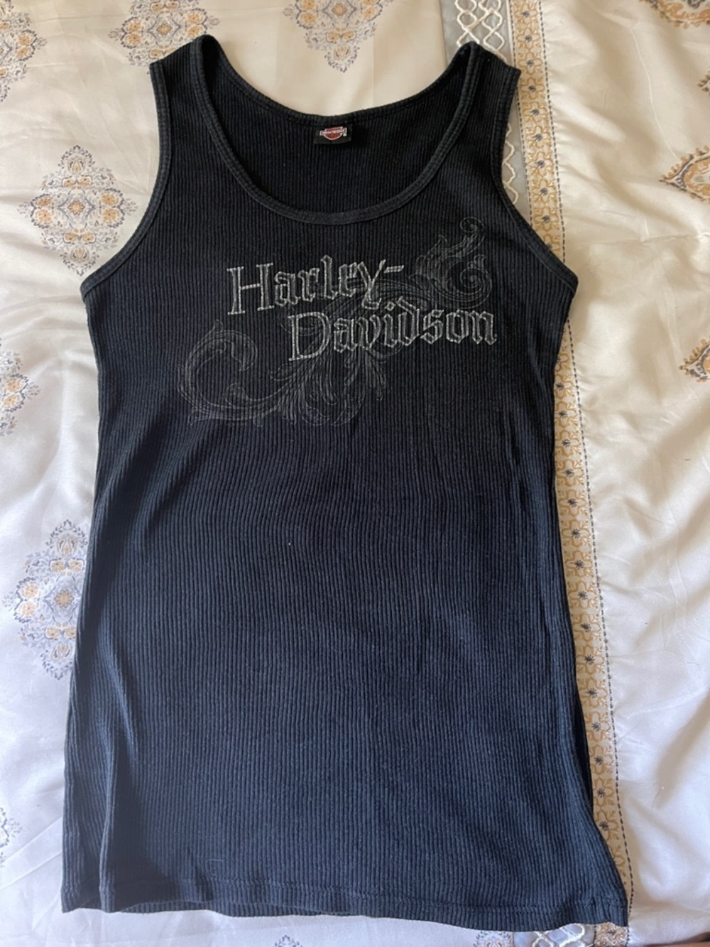 Harley-Davidson Black Ribbed Tank with Subtle Logo